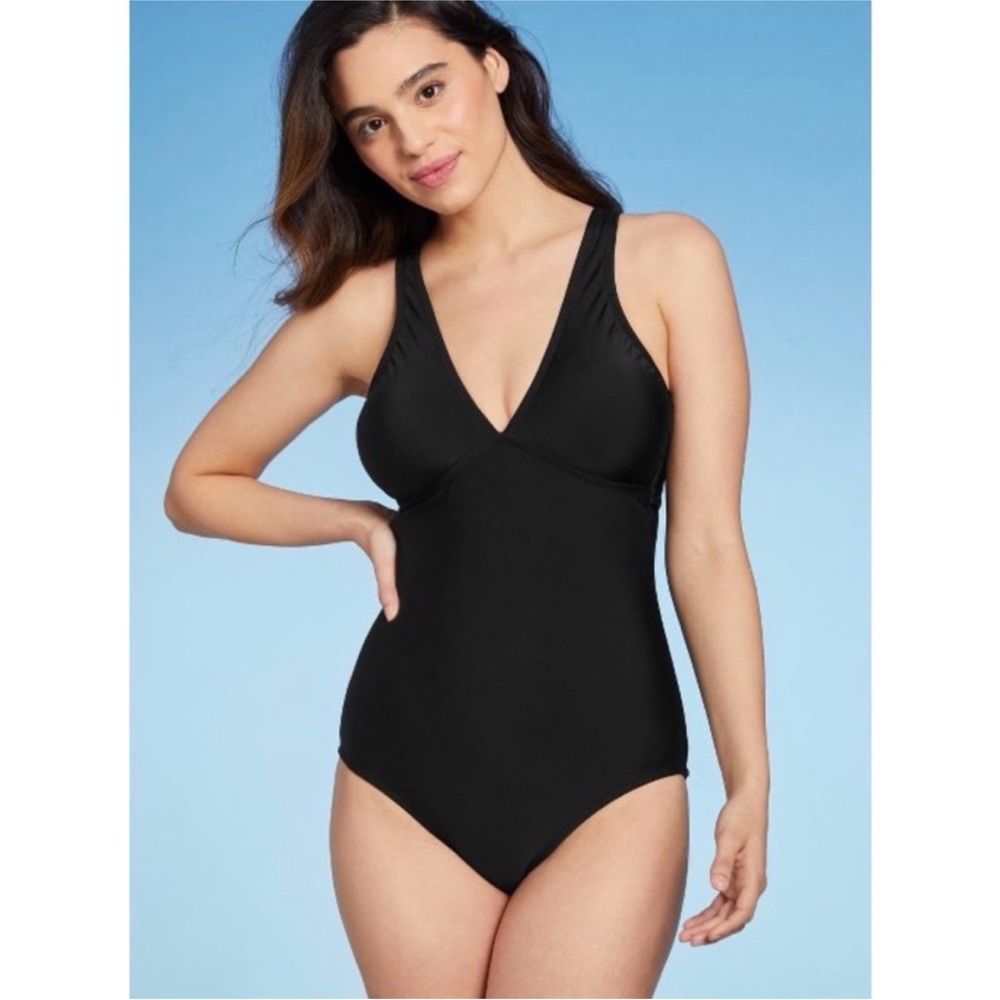 NWT Kona Sol Swim Women's solid black Swimwear Medium wear multiple ways